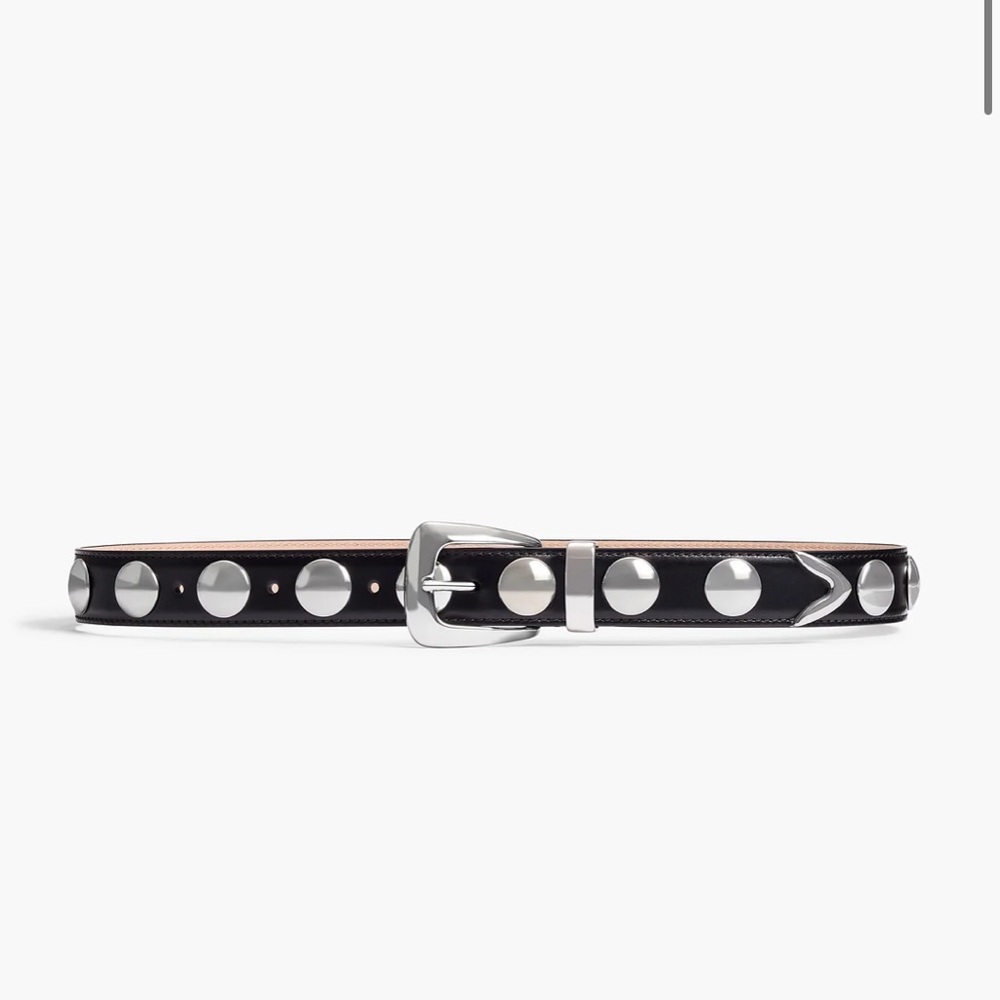 Khaite Benny Belt in black leather and silver. Size 70. - Picture 3 of 5